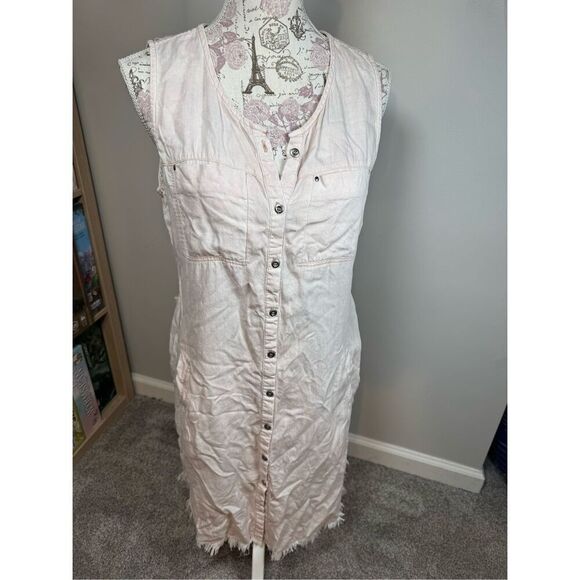 BILLY T Chambray Shirt Dress Medium Rae Hem Anthropologie - Picture 2 of 7